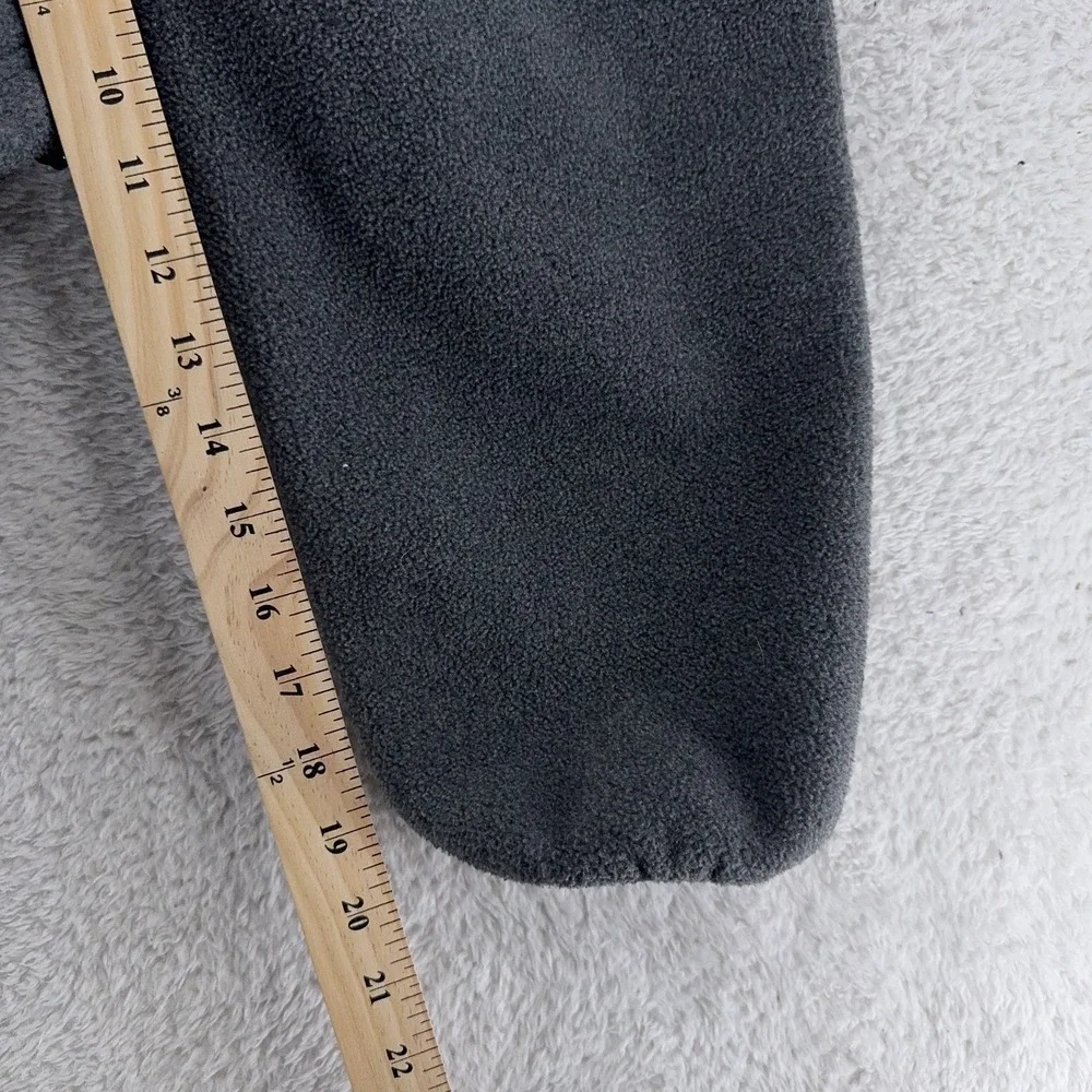 LL Bean Jacket FITS XL (Tag‎ L) Gray Full Zip Fleece Outdoor Layer Warm